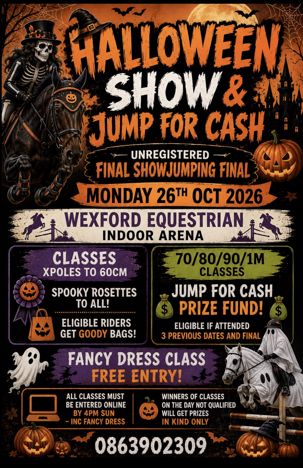 HALLOWEEN SHOW MON 26TH OCT  AND  SATURDAY SPORTSMAN LEAGUE FINAL – HORSES AND PONIES